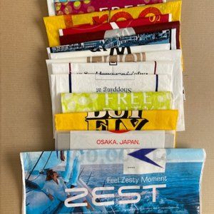 - 18 new/used big/small reusable plastic worldwide airport shopping travel bags